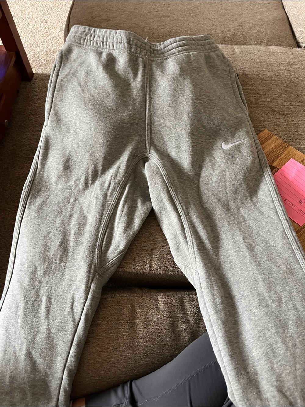 Nike Kids Gray Sweatpants with White Swoosh